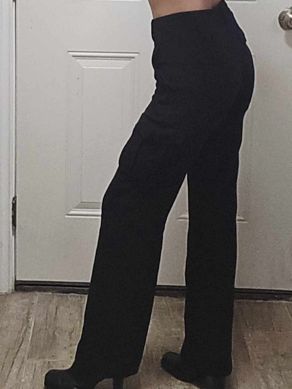Size 00 Black High Rise Slacks - Has Pockets - Picture 3 of 5